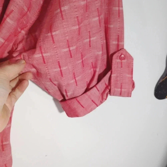 Vintage Gitano Button Down Shirt 100% Cotton Roll Tab Sleeve 24 44 Camp 24W - Picture 6 of 12